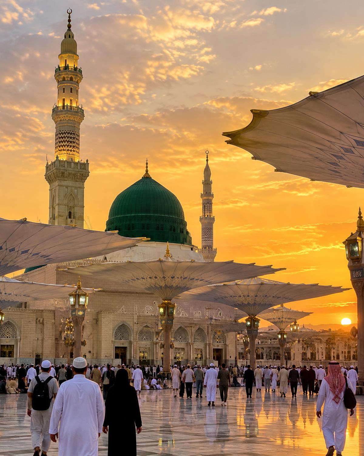 Masjid an-Nabawi at sunset